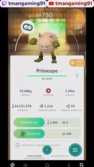 Pokémon GO-Evolving Shiny Primeape