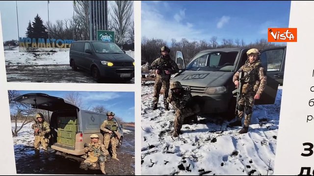 Due anni di guerra in Ucraina, in piazza Mykhailivska a Kiev i mezzi russi catturati dagli ucraini