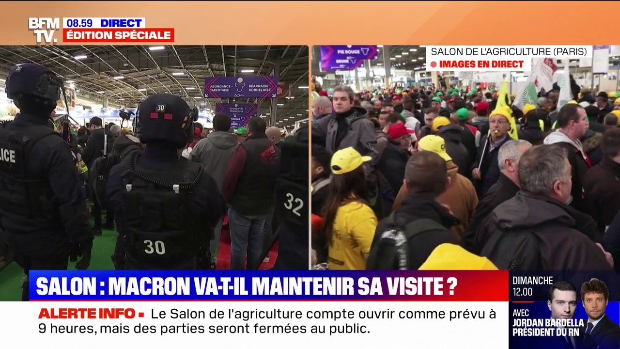 Salon de l'agriculture: l'ouverture retardée, les heurts se poursuivent dans les allées