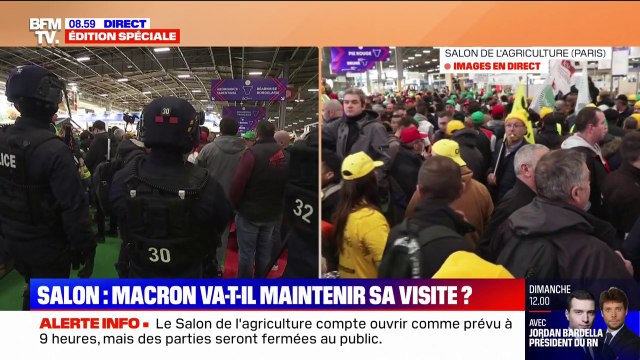 Salon de l'agriculture: l'ouverture retardée, les heurts se poursuivent dans les allées
