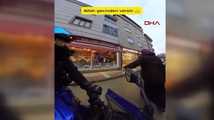Yol verdiği teyzeden hayır duası alan motosikletli arkadaşıyla kaza yaptı