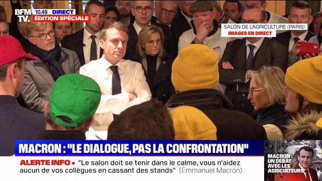 Appliquez tout ce qui est applicable et qui permettrait aux agriculteurs de travailler mieux, de continuer à vivre : des agriculteurs participent à un débat avec Emmanuel Macron