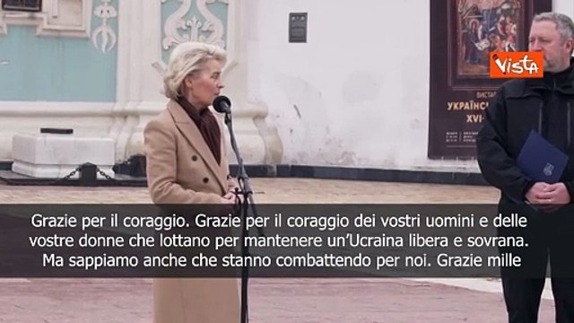 Von der leyen in Ucraina per secondo anniversario guerra: Grazie per il vostro coraggio