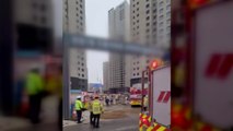 아파트 재건축 공사장에서 불...지하 배전반 화재 추정 / YTN
