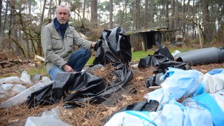 Balizac : d'innombrables déchets plastiques découverts autour d'une palombière abandonnée