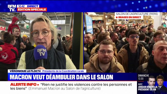Véronique Le Floc'h (présidente de la Coordination rurale): C'est normal que les agriculteurs expriment cette colère, ils se sont déplacés pour la faire remonter