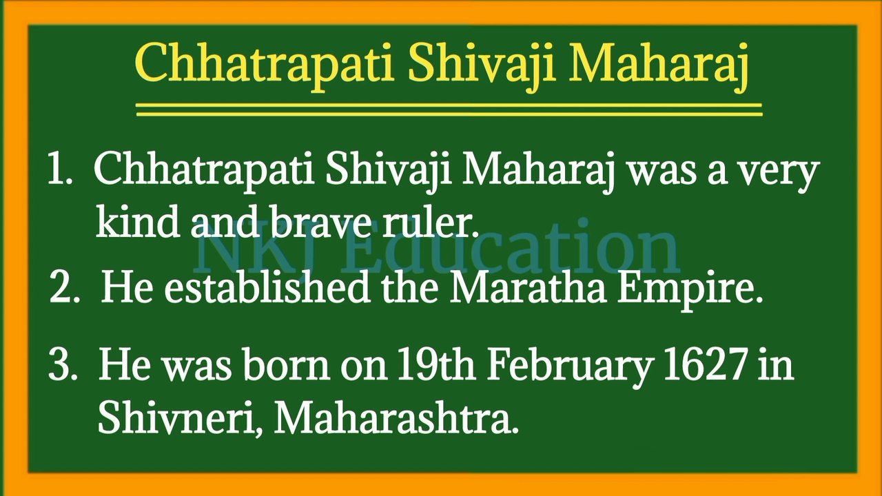 Chhatrapati Shivaji Maharaj 10 lines in english | 10 lines on Chhatrapati Shivaji Maharaj in English