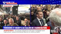 Tensions et heurts au Salon de l'agriculture alors qu'Emmanuel Macron continue d'échanger avec certains agriculteurs