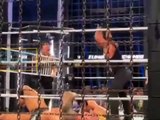 AJ styles attack LA knight during the Men's 2024 WWE Elimination Chamber match