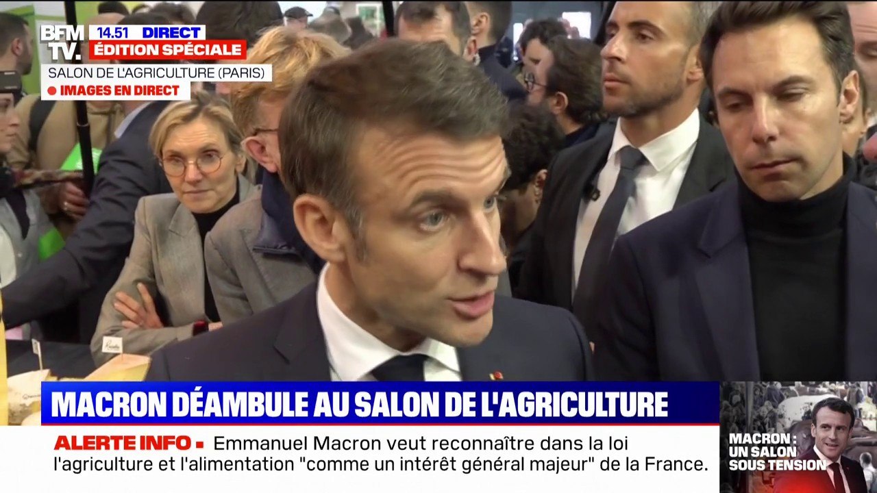 Emmanuel Macron, au Salon de l'agriculture: "Vous avez de gens qui sont là avec un projet politique, c'est de servir le Rassemblement national"