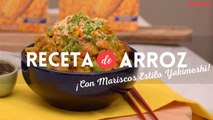 Receta de arroz amarillo con mariscos estilo yakimeshi