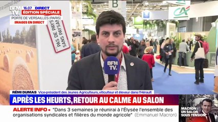 "On appelle au calme...à revenir à de bonnes conditions" : témoigne Rémi Dumas (Vice-président des Jeunes Agriculteurs, viticulteur et éleveur dans l'Hérault)