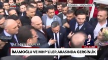 Başarı dilemek için MHP seçim standına giden Ekrem İmamoğlu, MHP Sancaktepe İlçe Başkanı Arzu Karaalioğlu'nun tepkisiyle karşılaştı