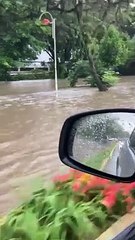 Avenida Beira-rio, em Joinville, é tomada pela água
