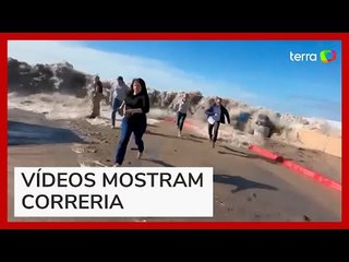 Forte onda invade praia e deixa oito feridos nos Estados Unidos