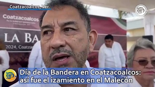 Día de la Bandera en Coatzacoalcos: así fue el izamiento en el Malecón