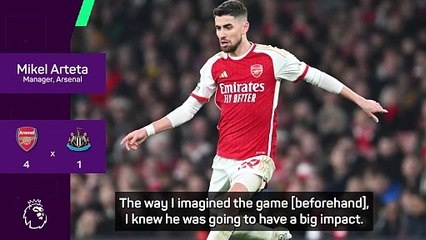 Arteta lauds 'magnificent' Jorginho as Arsenal annihilate Newcastle