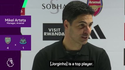 Tải video: Arteta lauds 'magnificent' Jorginho as Arsenal annihilate Newcastle