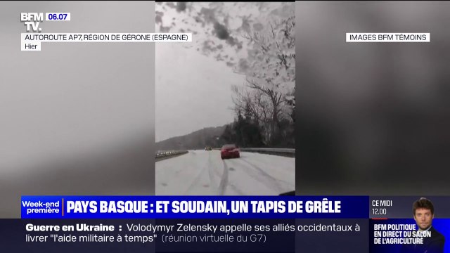 Les images du Pays Basque recouvert d'un tapis blanc après un déluge de grêle