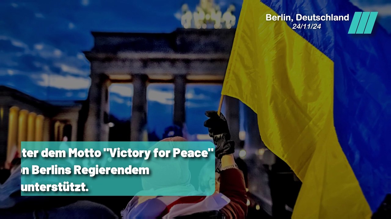 Zweiter Jahrestag der Invasion: Berliner Kundgebung gegen russischen Überfall