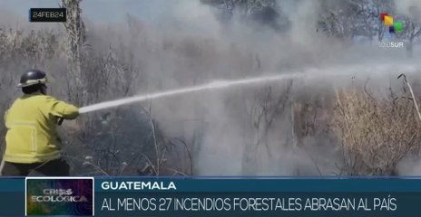 Guatemala: Bomberos continúan labores para sofocar incendio en Volcán de Agua