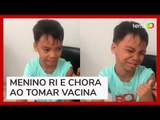 Reação curiosa de menino ao tomar vacina viraliza