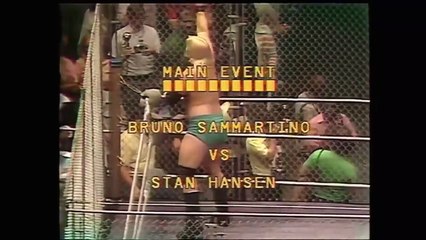 WWE 1976 08 07 BRUNO SAMMARTINO vs STAN HANSEN (STEEL CAGE MATCH)
