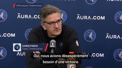 Timberwolves - Finch : "Nous avions désespérément besoin d'une victoire"