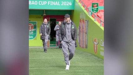 Carabao Cup: Klopp and Liverpool stars inspect Wembley pitch ahead of final