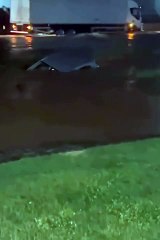 Carros caíram em córrego por conta de alagamento em Araquari