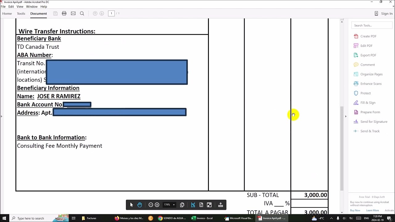 Excel pdf factura cambiando numeracion y fecha...