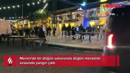 Düğün salonunda korkutan yangın! Konuklar fark etti