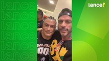 Amigos? Popó e Bambam gravam vídeo juntos, e pugilista puxa coro inusitado