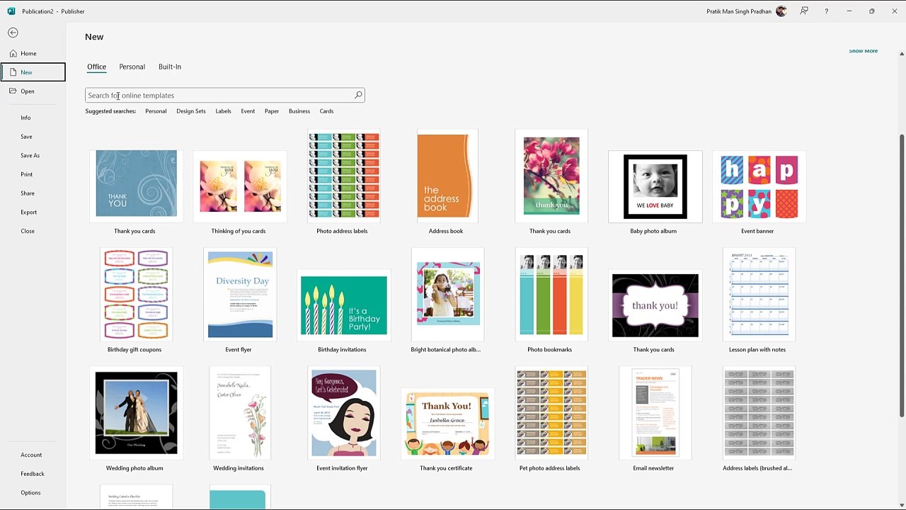 Microsoft Publisher Section 3 Choosing Templates for Creating Publications