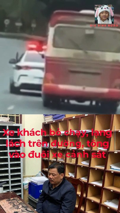 Chạy quá tốc độ, tài xế xe khách đánh võng rồi tông nhiều lần vào xe cảnh sát