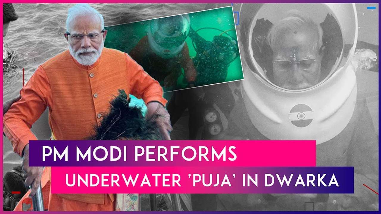 PM Modi Performs ‘Puja’ Underwater In Submerged...