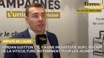 Le député Jordan Guitton au micro de Terres de Champagnes lors du WineParis 2024