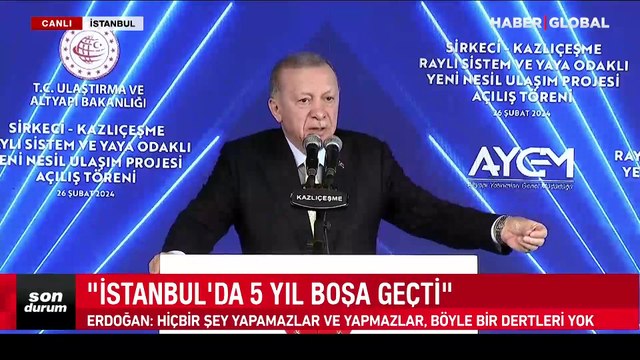 Sirkeci-Kazlıçeşme banliyö hattı açıldı! Erdoğan: İstanbul'da 5 yıl boşa geçti