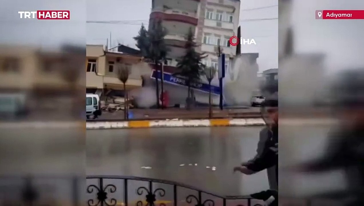 6 Şubat depreminde Adıyaman'da binanın yıkılma anı kamerada