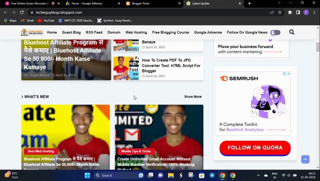 Blogspot.com Live Google Adsense Earning || Free Blogger Website Adsense Earning || Adsense Earning