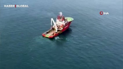 Batan gemide arama çalışmaları havadan görüntülendi!