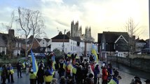 Canterbury marches for Ukraine two years on from invasion