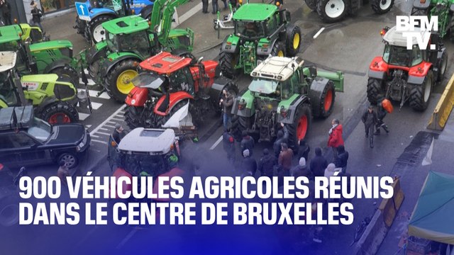 900 véhicules agricoles réunis dans le centre de Bruxelles en marge d’une réunion des ministres européens de l’Agriculture