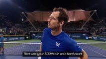 Murray delighted to reach 500 hard court wins