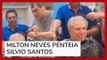 Milton Neves ‘ensina’ Jassa a pentear cabelo de Silvio Santos