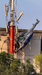 helicoptero queda colgando en accidente en cable de telefonía celular