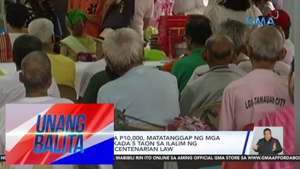 Cash incentive na P10,000, matatanggap ng mga 80-anyos pataas kada 5 taon sa ilalim ng inamyendahang Centenarian Law | UB