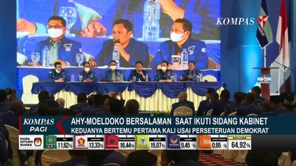 Inilah Momen AHY-Moeldoko Bersalaman saat Ikuti Sidang Kabinet Presiden Jokowi