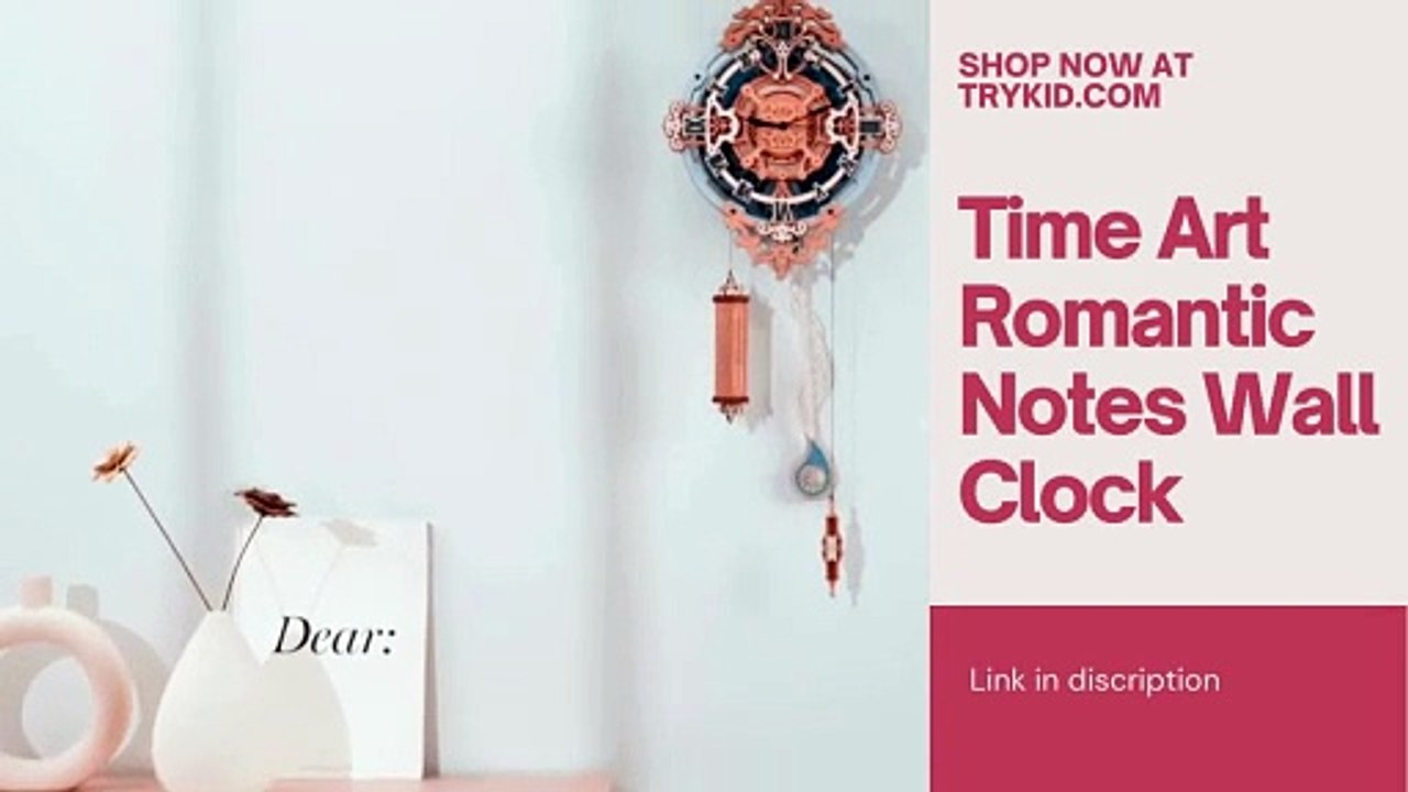 Time Art Romantic Notes Wall Clock EU Style Mechanical Design Building Model Set 3D Wooden Puzzle For Kids Adults!