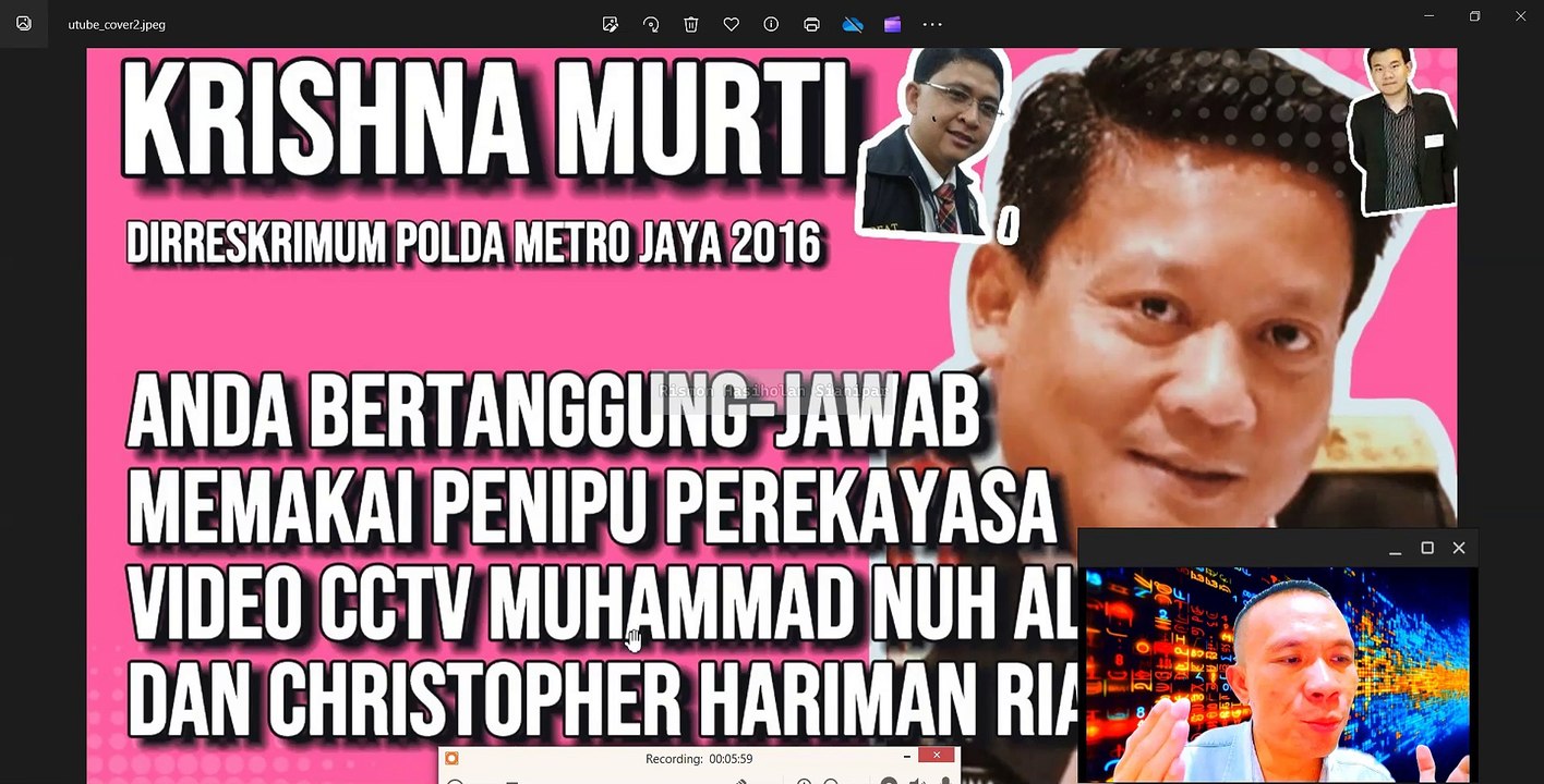 KRISHNA MURTI ANDA BERTANGGUNG-JAWAB MENGGUNAKAN MUHAMMAD NUH AL-AZHAR SEBAGAI PEREKAYASA VIDEO CCTV